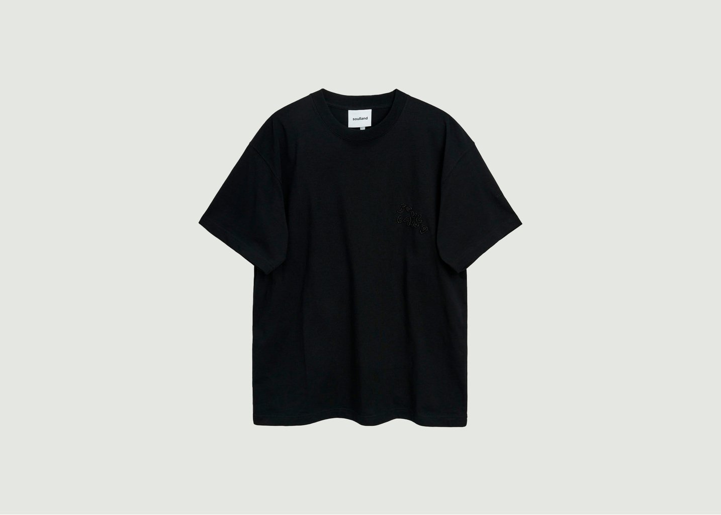 l'exception T shirt Kai Beaded logo Bleu Marine soulland