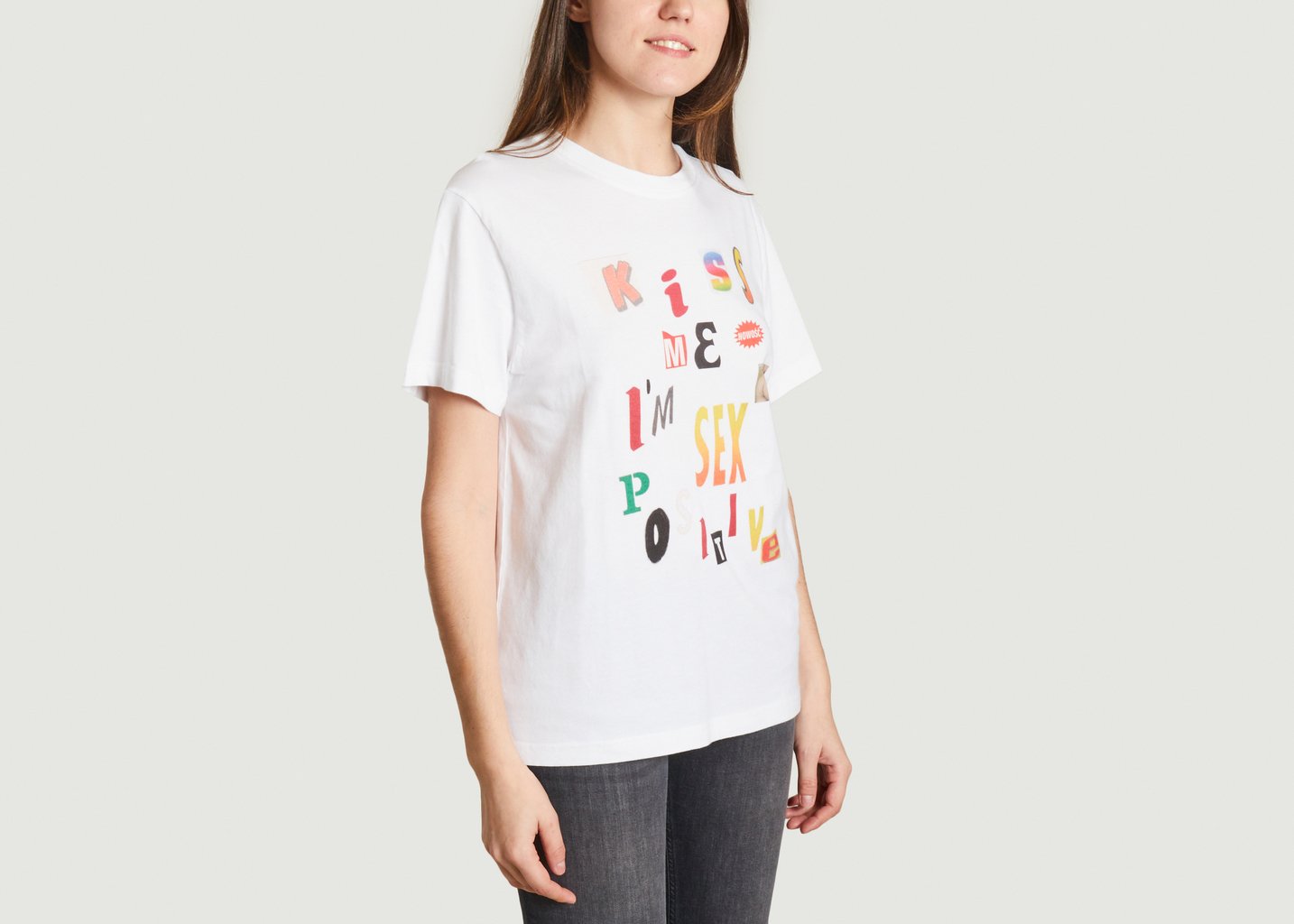 L'exception T Shirt Kiss Me Tender Blanc Carne Bollente