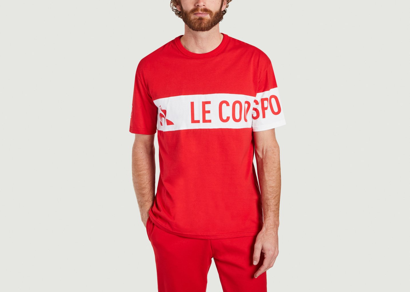 l'exception T shirt Le Coq Sportif x Soprano Rouge Le Coq Sportif