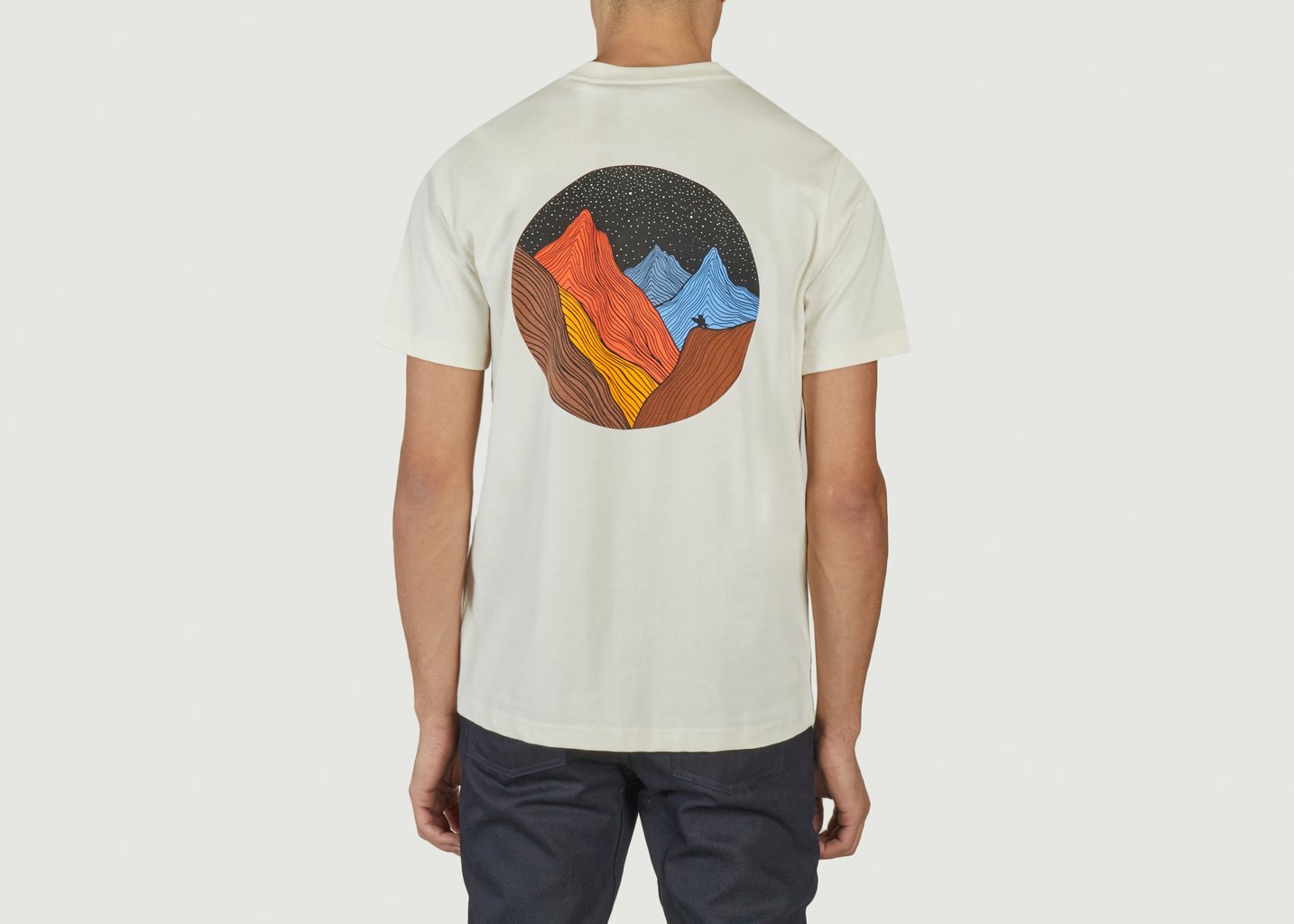 L'exception T Shirt Logotypé Avec Imprimé Au Dos Crème Knowledge Cotton Apparel