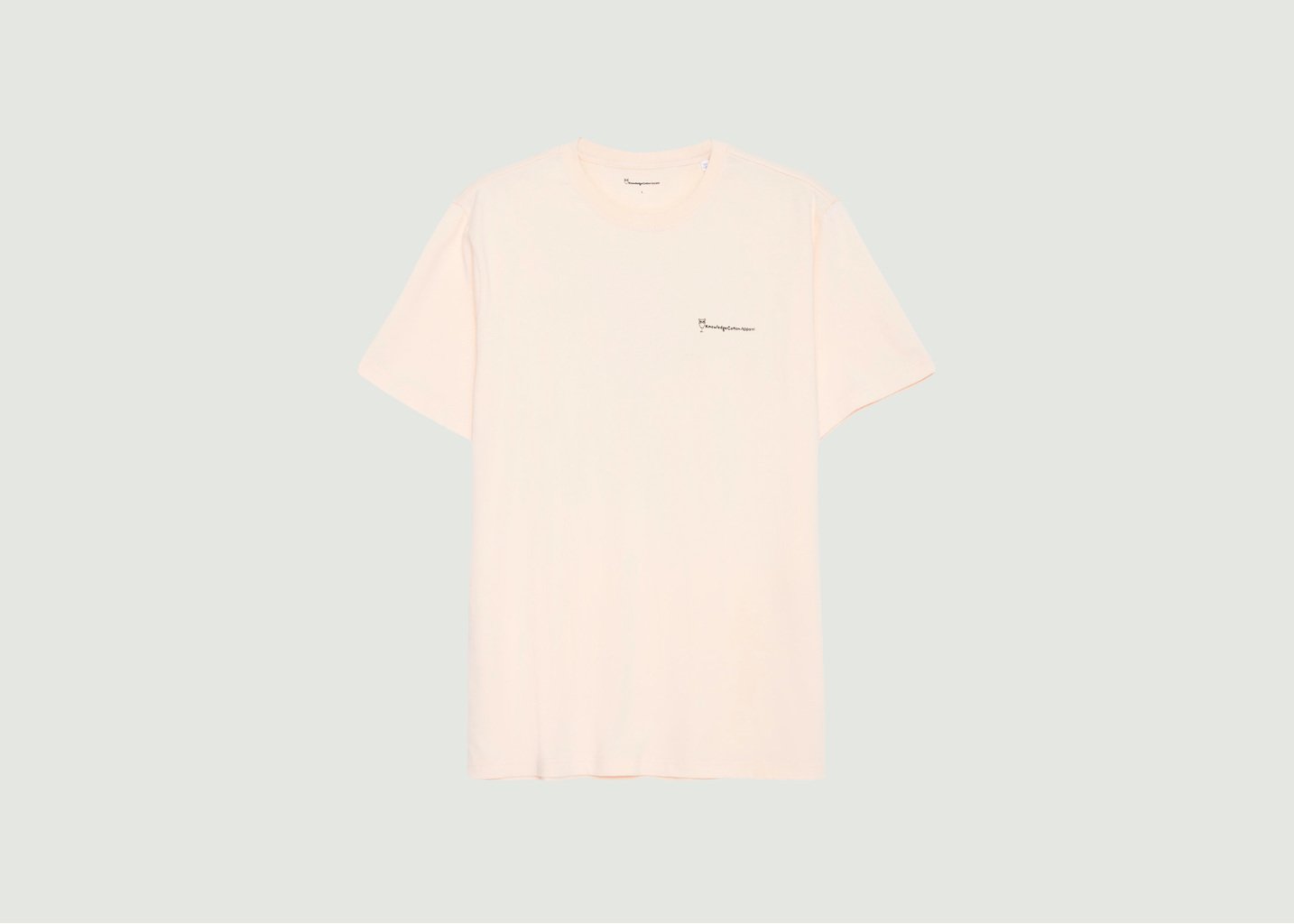 l'exception T shirt logotypé avec imprimé au dos Crème Knowledge Cotton Apparel
