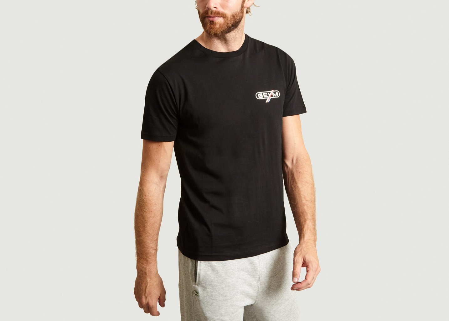 L'exception T Shirt Logotype Et Bande Latérale Noir GEYM