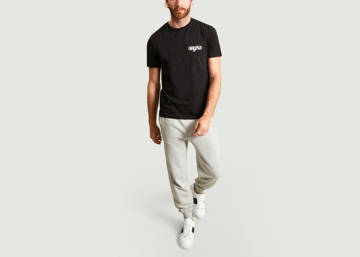 L'exception T Shirt Logotype Et Bande Latérale Noir GEYM