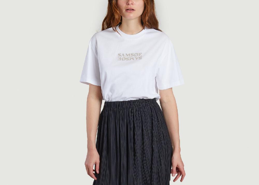 L'exception T Shirt Logotypé Sienna Blanc Samsoe & Samsoe