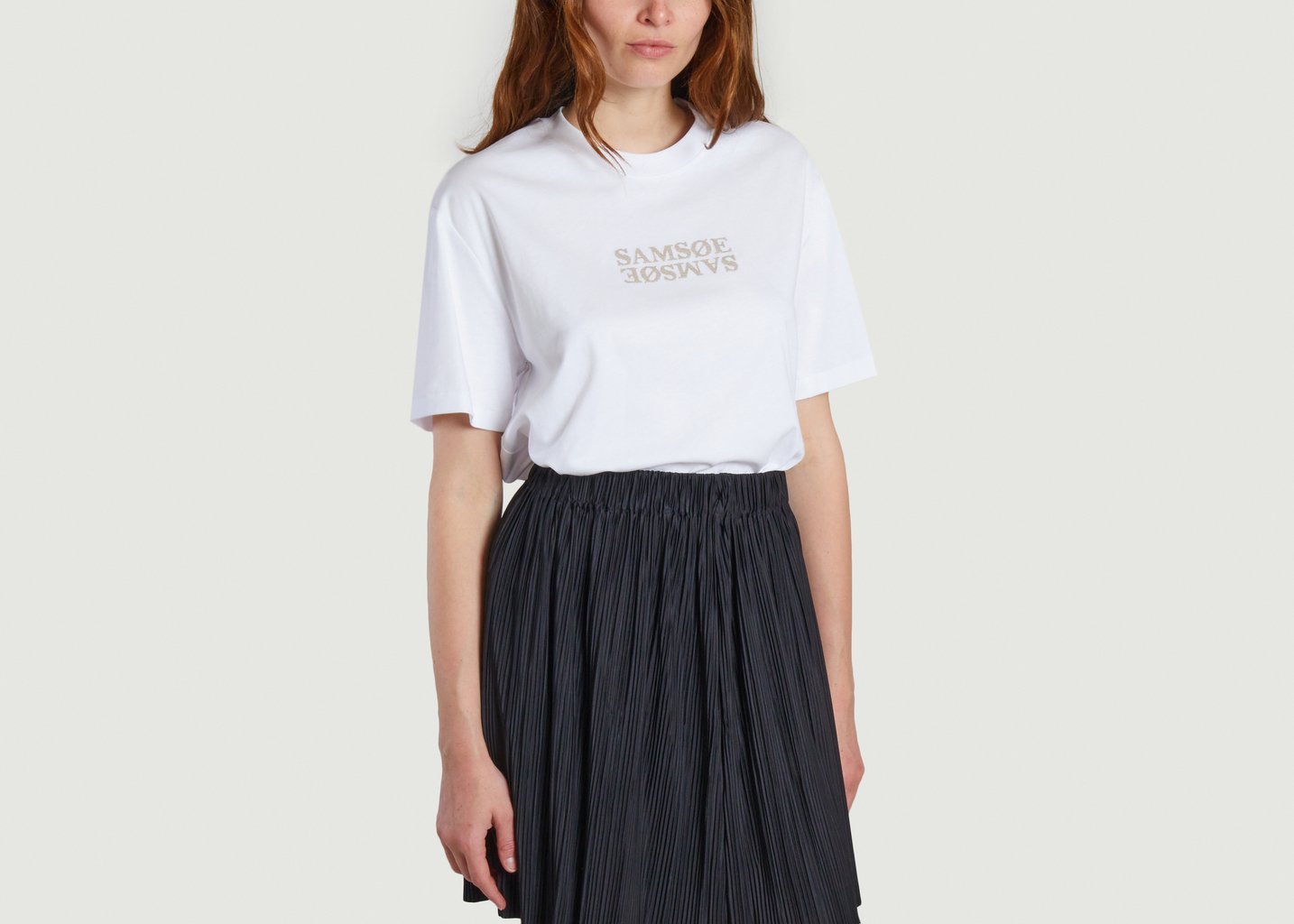 L'exception T Shirt Logotypé Sienna Blanc Samsoe & Samsoe