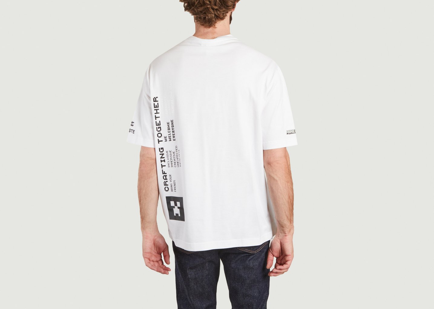 L'exception T Shirt Loose En Coton Bio Lacoste Live X Minecraft Blanc Lacoste