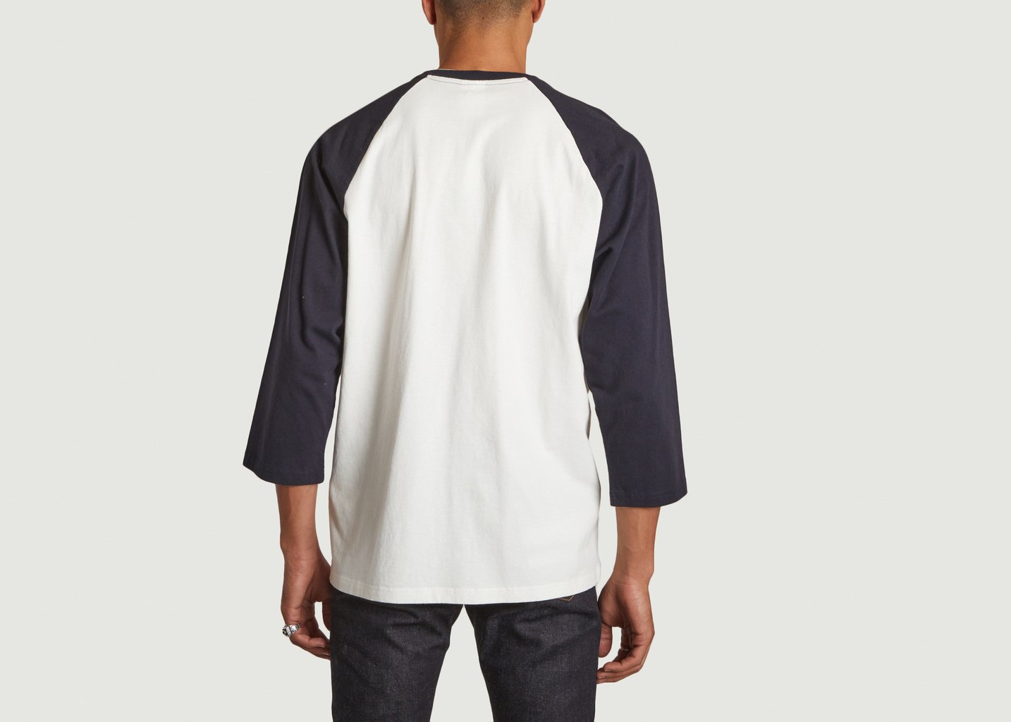 L'exception T Shirt Manches 3/4 Siglé Joey Bleu Marine Nudie Jeans