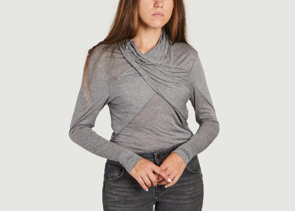 l'exception T shirt manches longues Bleiz Gris IRO Paris