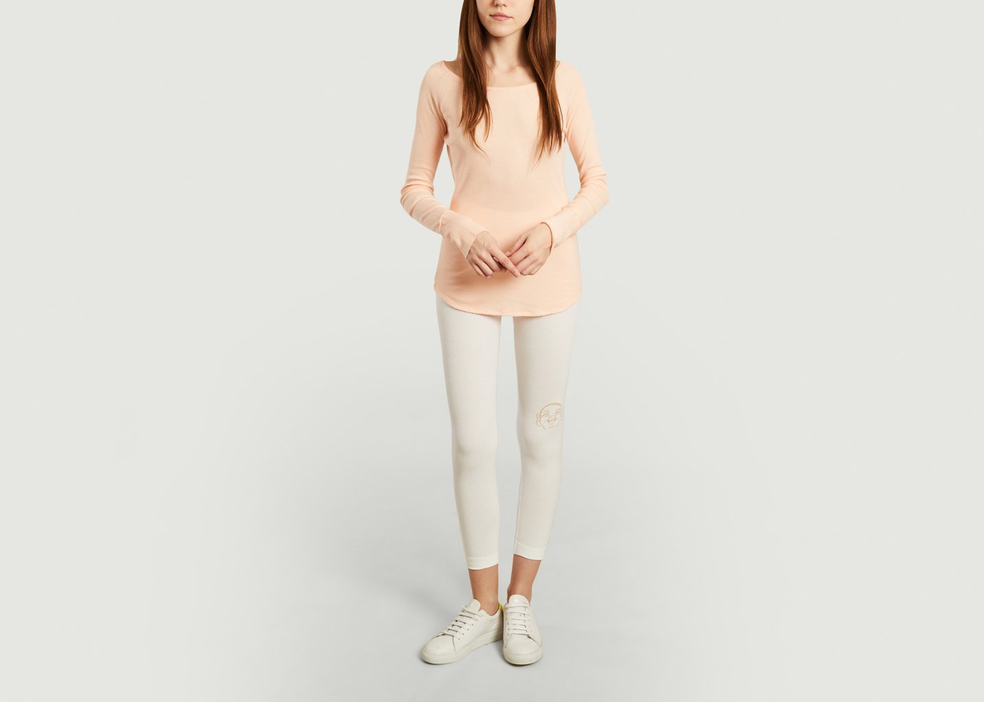 L'exception T Shirt Manches Longues De Yoga En Coton Et Modal Vishama Rose Pâle Yoga Searcher
