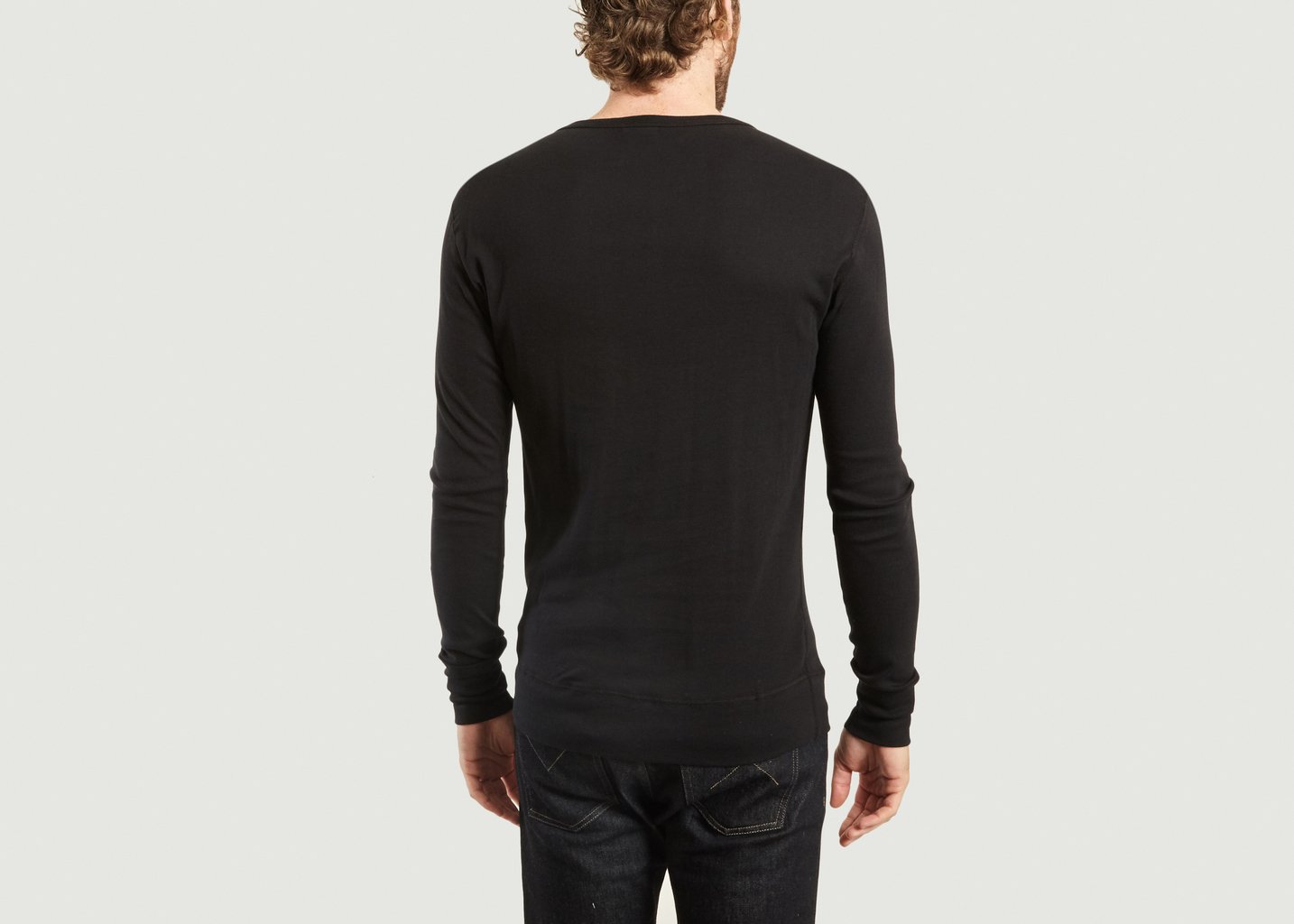 L'exception T Shirt Manches Longues Henley Harri Noir Hemen Biarritz