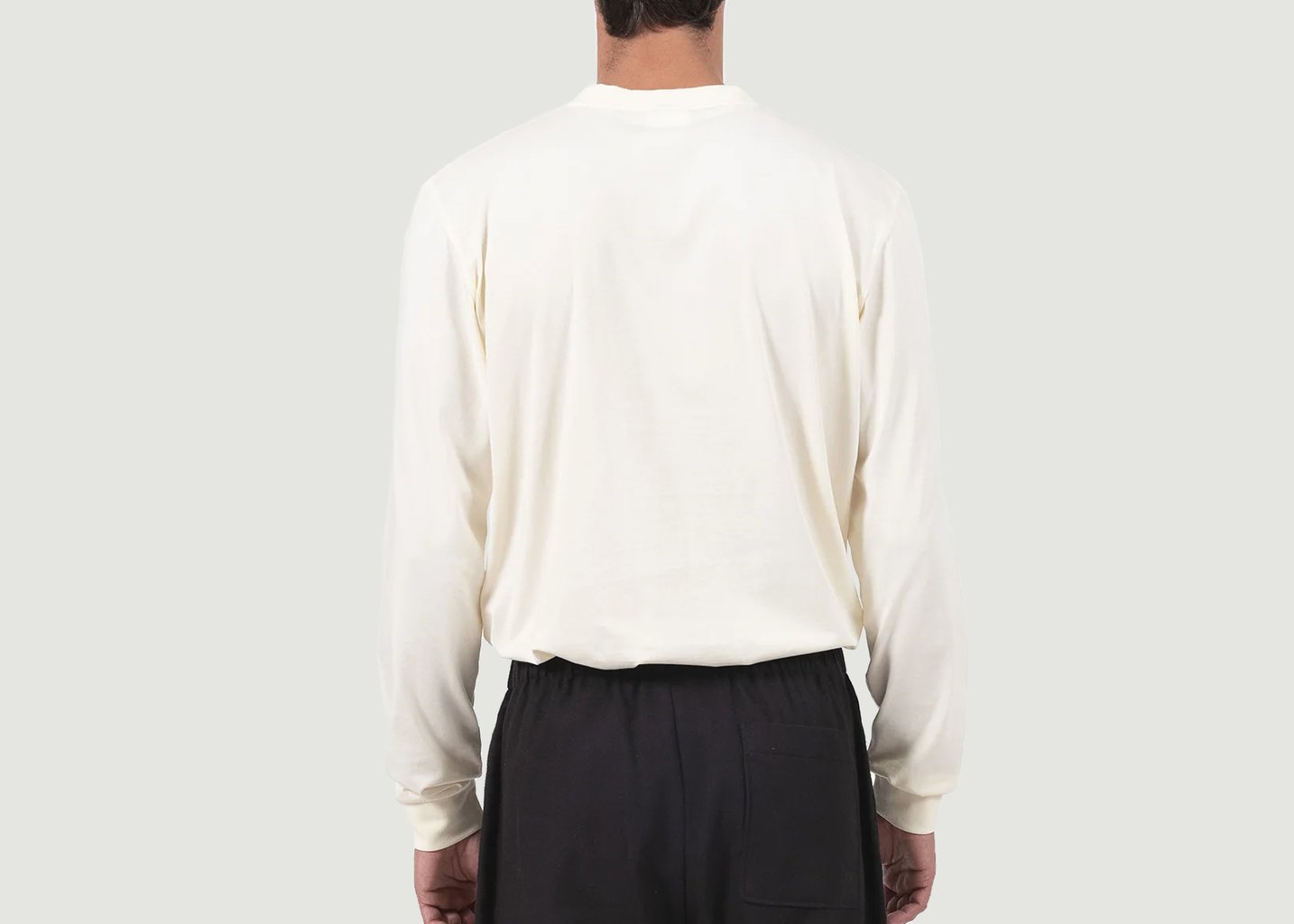 L'exception T Shirt Manches Longues Sagace Ecru Talc Paris