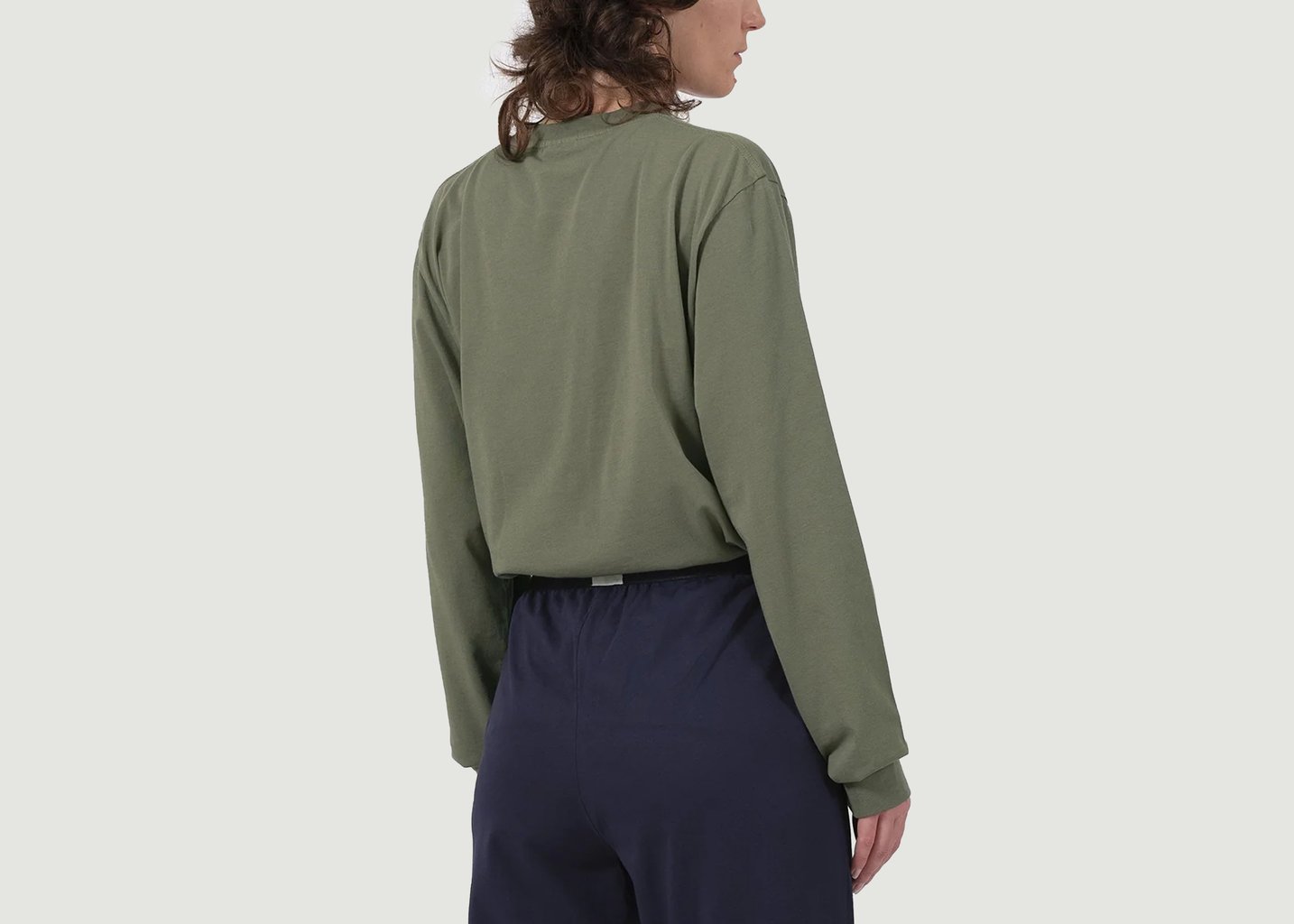 L'exception T Shirt Manches Longues Sagace Khaki Talc Paris