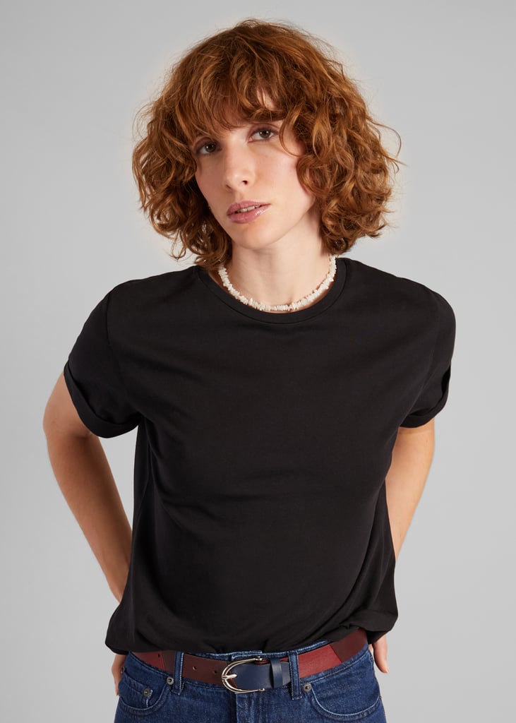 l'exception T shirt manches retroussées Noir L'Exception Paris