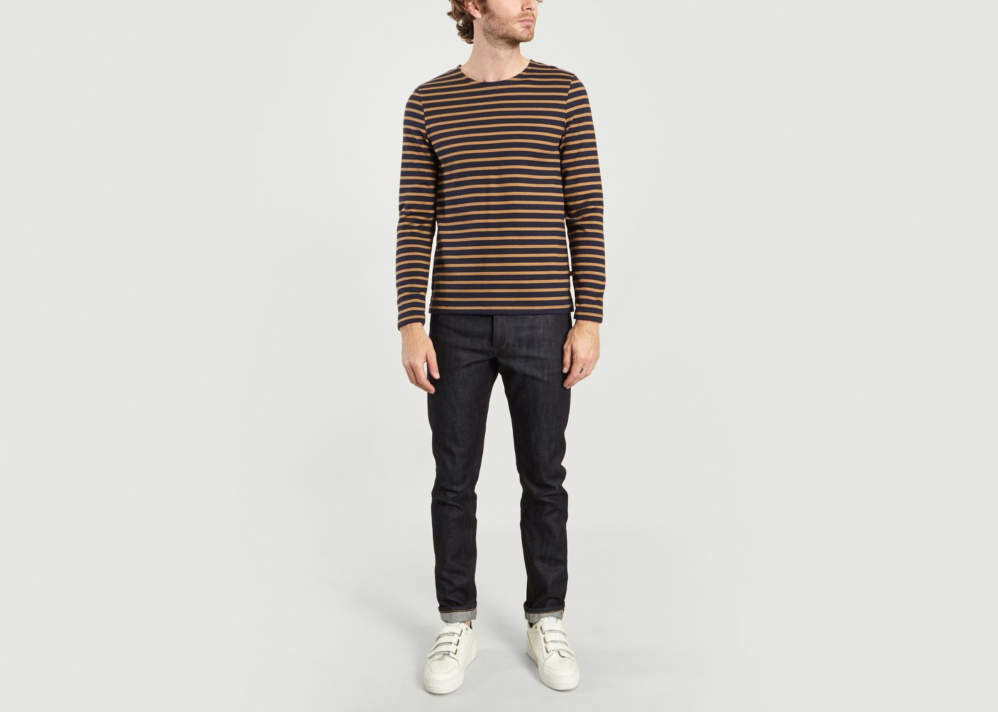 L'exception T Shirt Marinière Bleu Marine Petit Bateau