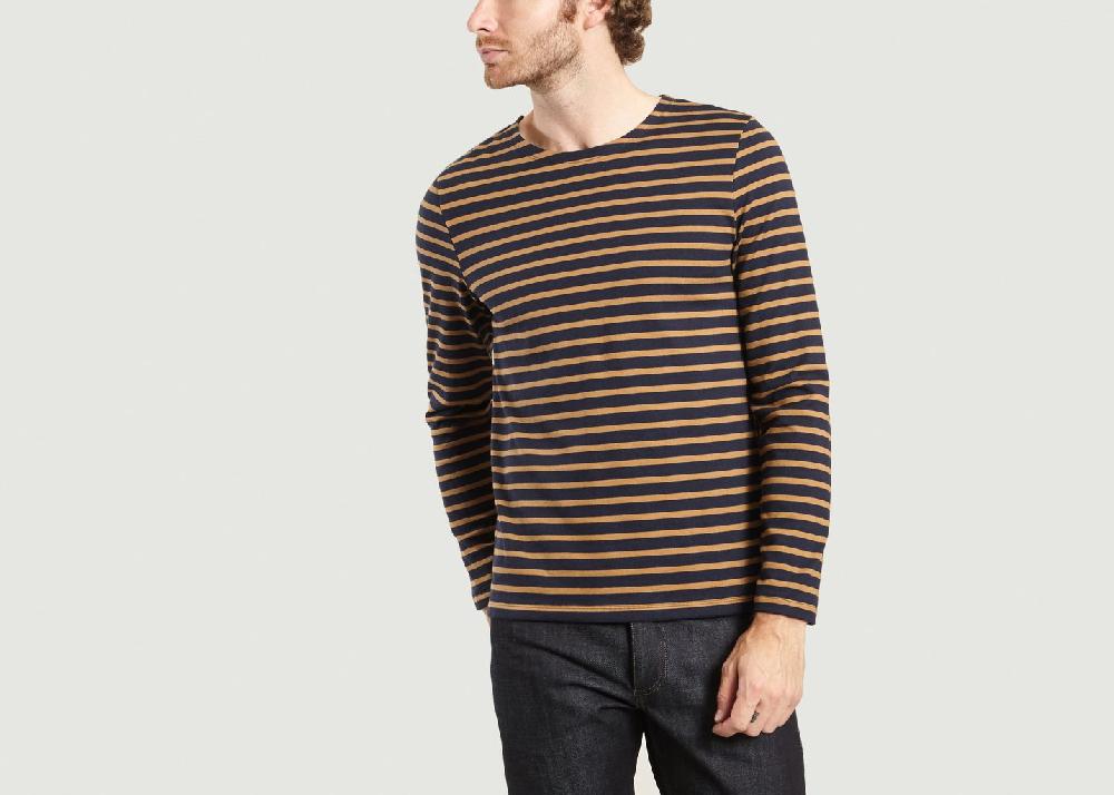 l'exception T Shirt Marinière Bleu Marine Petit Bateau