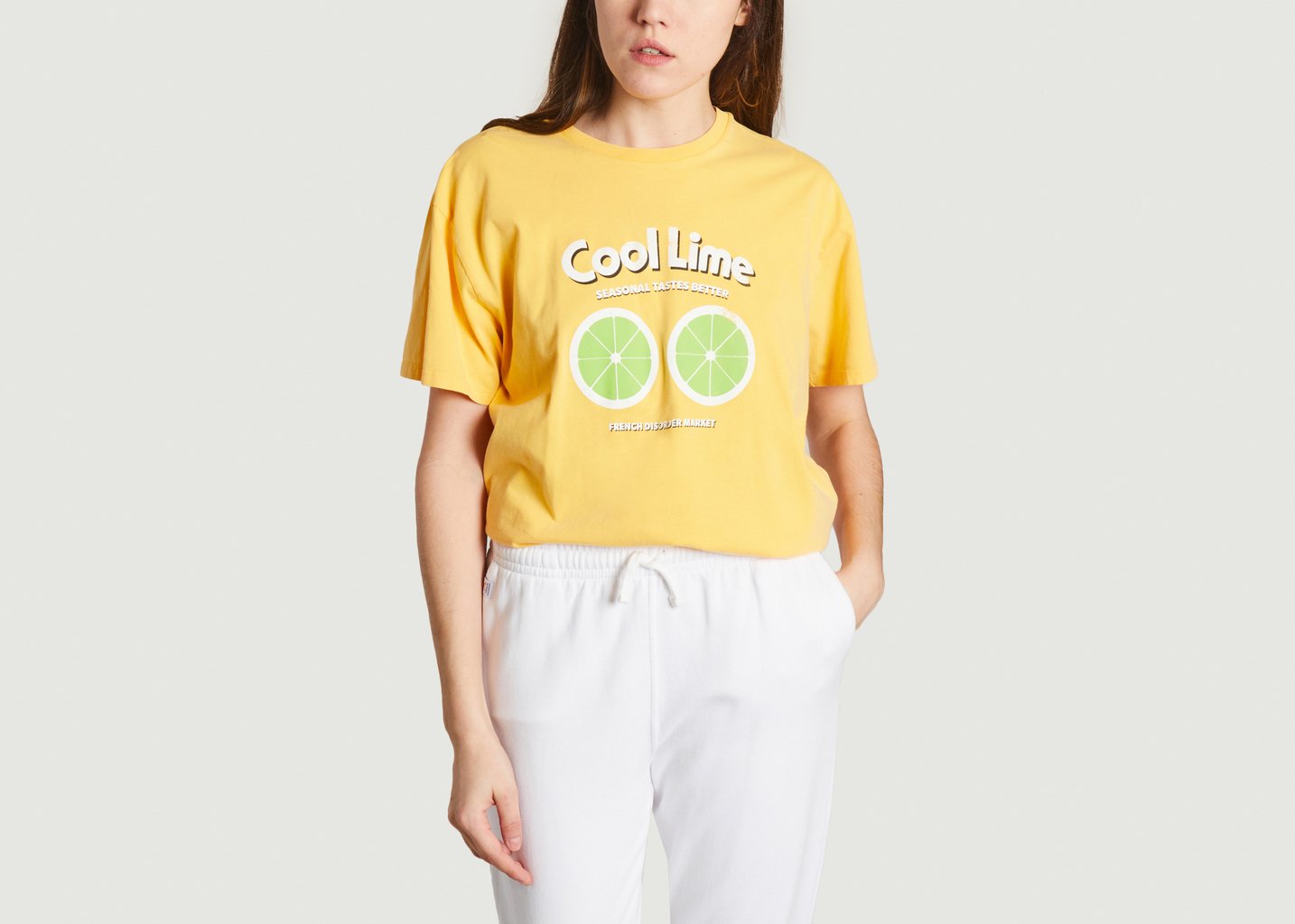 l'exception T Shirt Mika Washed Cool Lime Jaune French Disorder