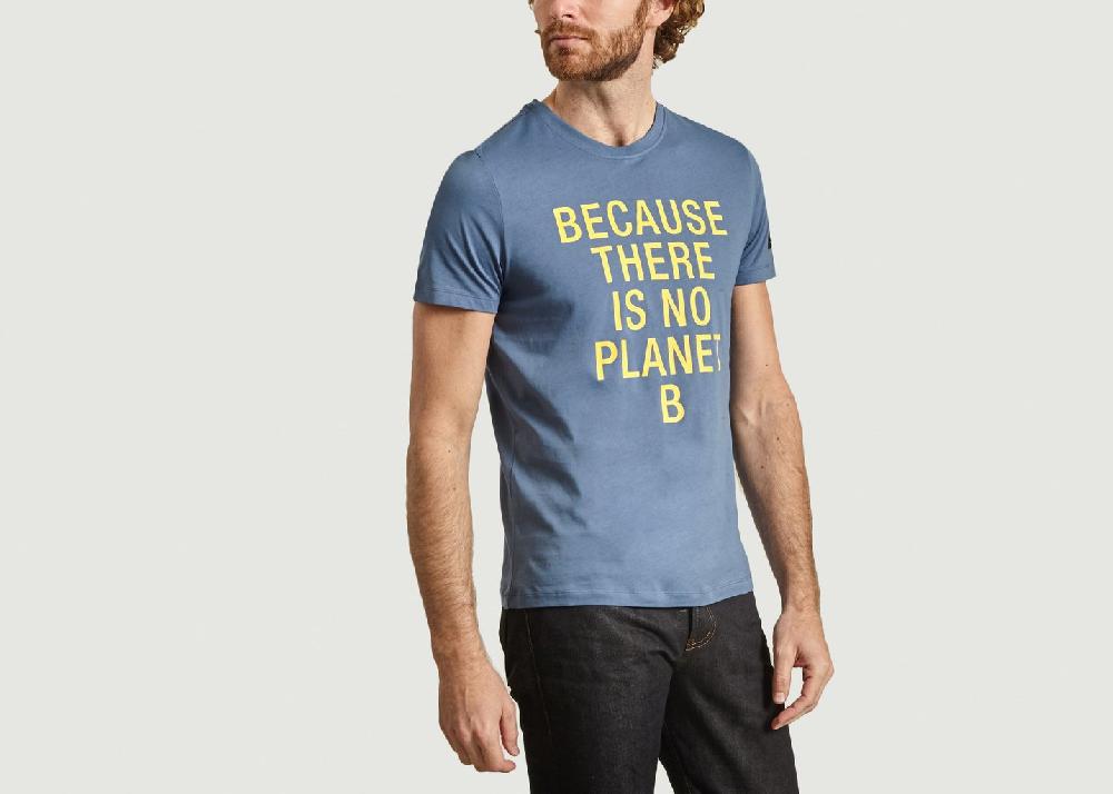 L'exception T Shirt Natal Classic Because En Coton Biologique Bleu Ecoalf