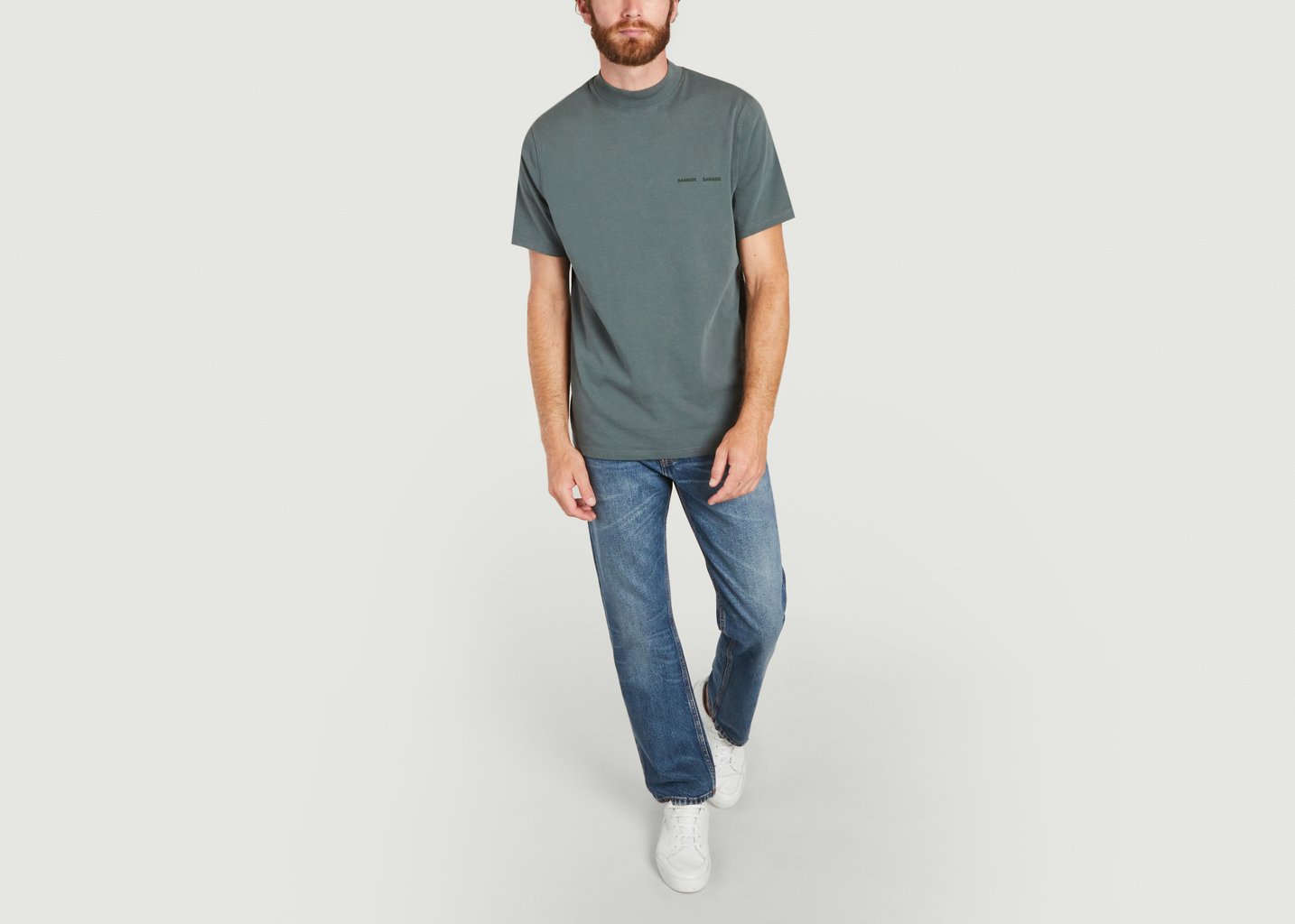 L'exception T Shirt Norsbro 6024 En Coton Biologique Vert Bouteille Samsoe & Samsoe
