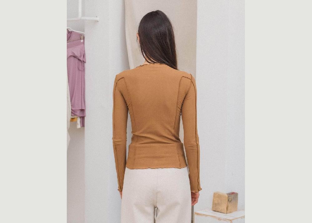 L'exception T Shirt Omato à Manches Longues Marron Baserange