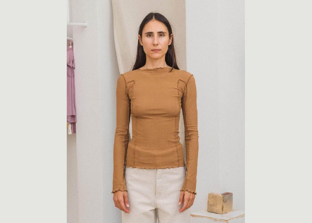 l'exception T shirt Omato à manches longues Marron Baserange