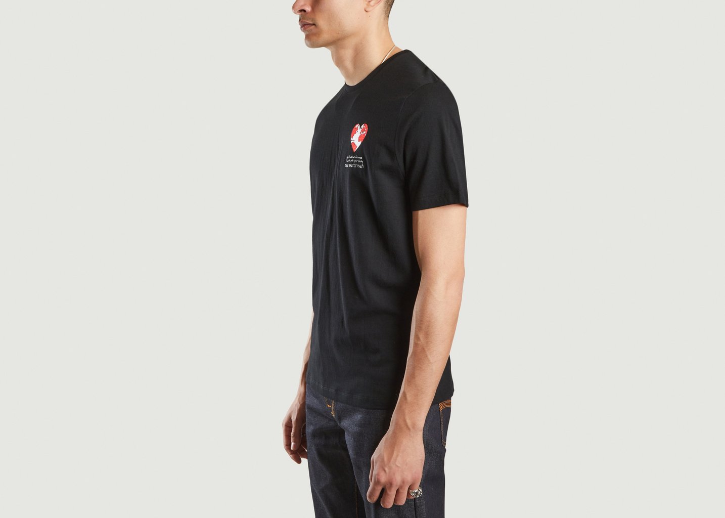 L'exception T Shirt One Imprimé Coeur Noir JagVi Rive Gauche