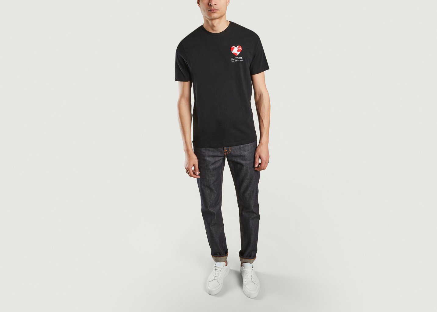 L'exception T Shirt One Imprimé Coeur Noir JagVi Rive Gauche