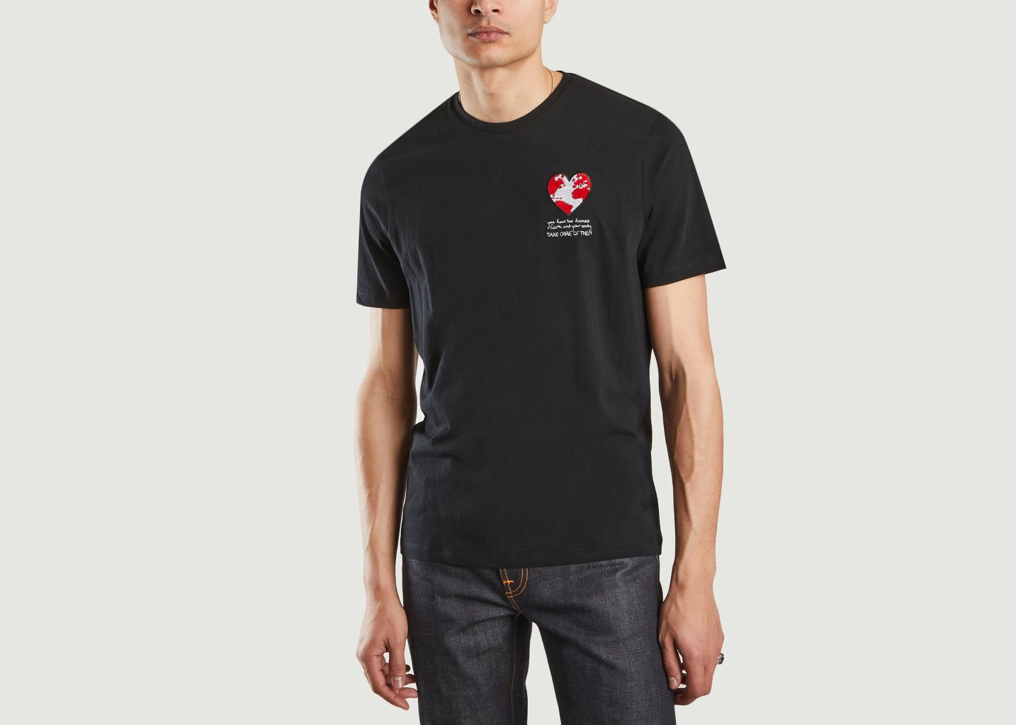 l'exception T shirt One imprimé coeur Noir JagVi Rive Gauche