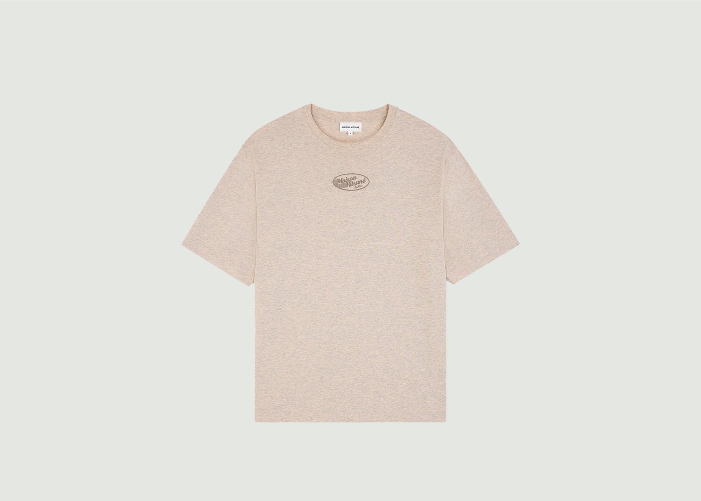 l'exception T shirt Oversize Pit Stop Beige Maison Kitsuné