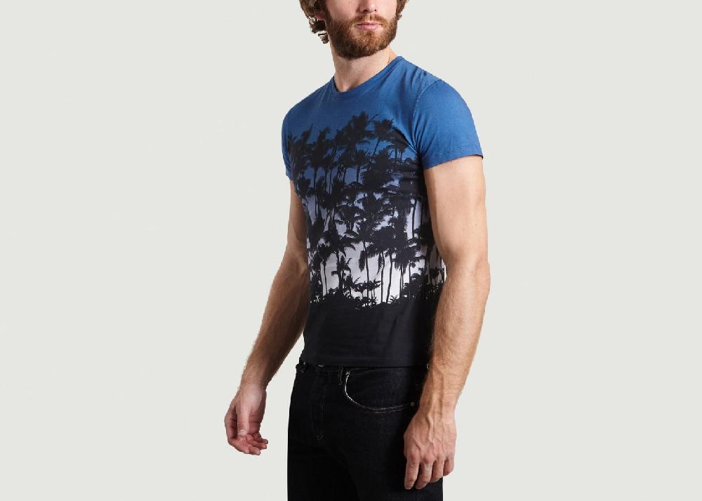 L'exception T Shirt Palm Beach Bleu M.X Maxime Simoëns