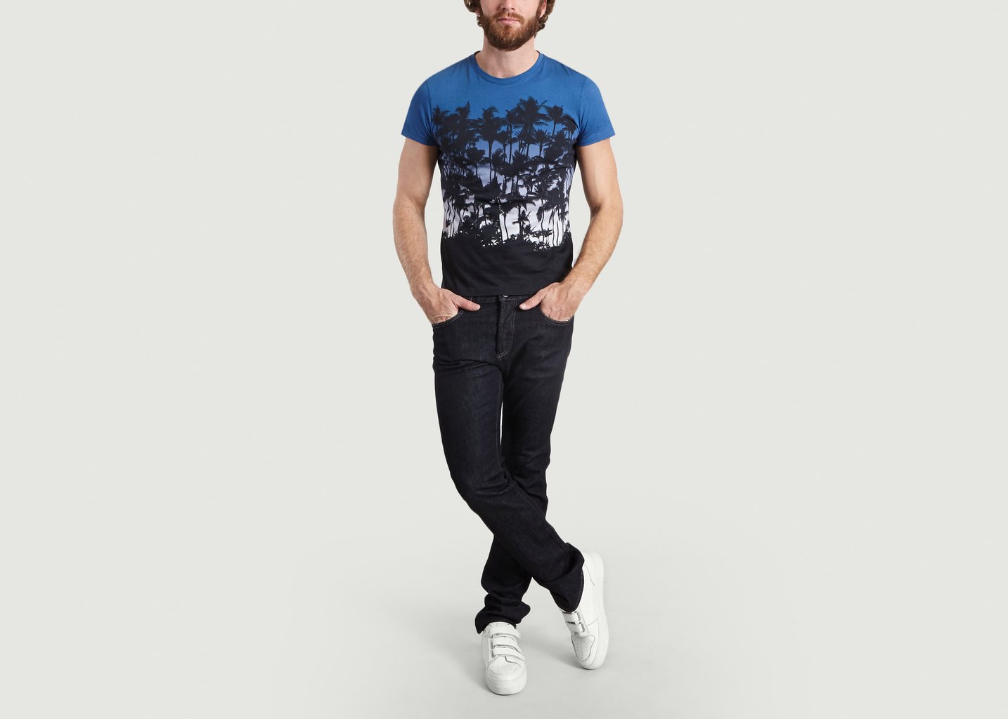 L'exception T Shirt Palm Beach Bleu M.X Maxime Simoëns