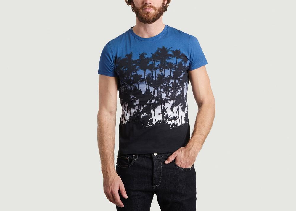 l'exception T Shirt Palm Beach Bleu M.X Maxime Simoëns