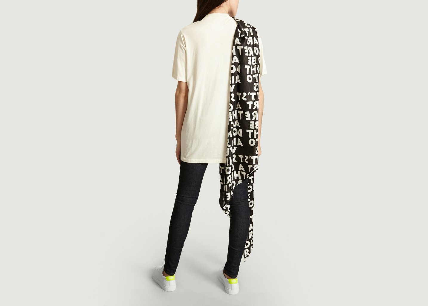 L'exception T Shirt Pans Imprimé Blanc MM6 Maison Margiela