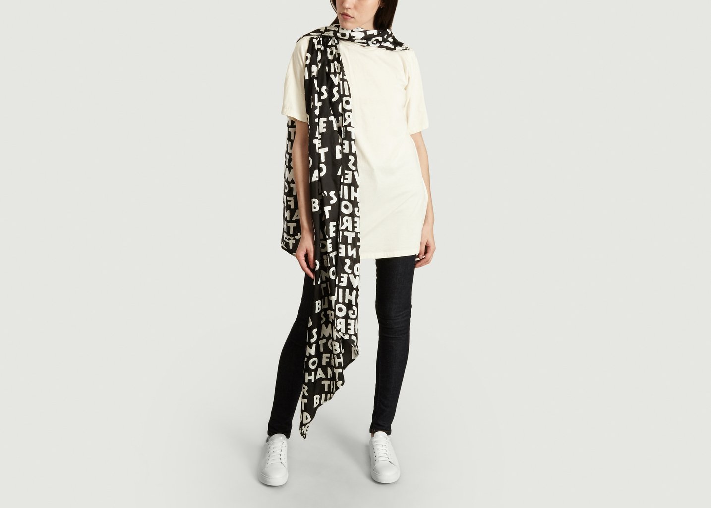 L'exception T Shirt Pans Imprimé Blanc MM6 Maison Margiela