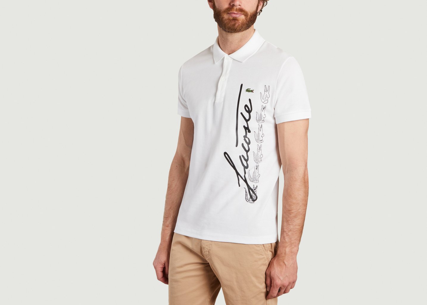 L'exception T Shirt Polo Regular Fit En Coton Mélangé Blanc Lacoste
