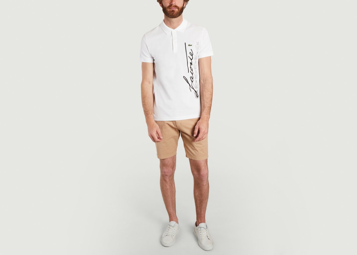 L'exception T Shirt Polo Regular Fit En Coton Mélangé Blanc Lacoste