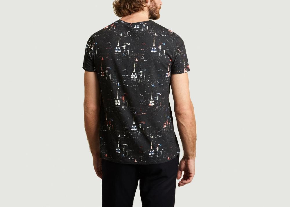 L'exception T Shirt Print Skycrapers Noir M.X Maxime Simoëns