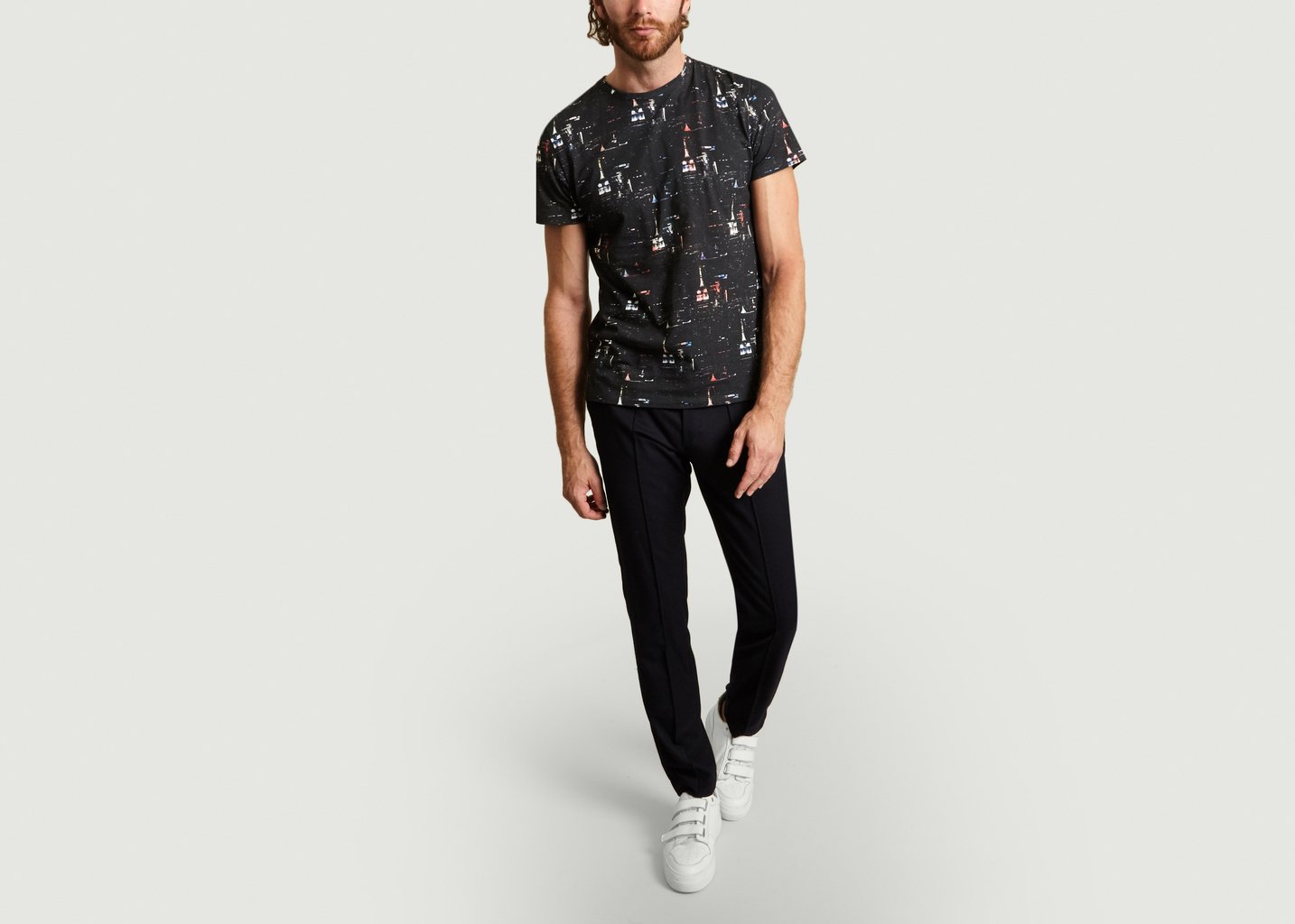 L'exception T Shirt Print Skycrapers Noir M.X Maxime Simoëns