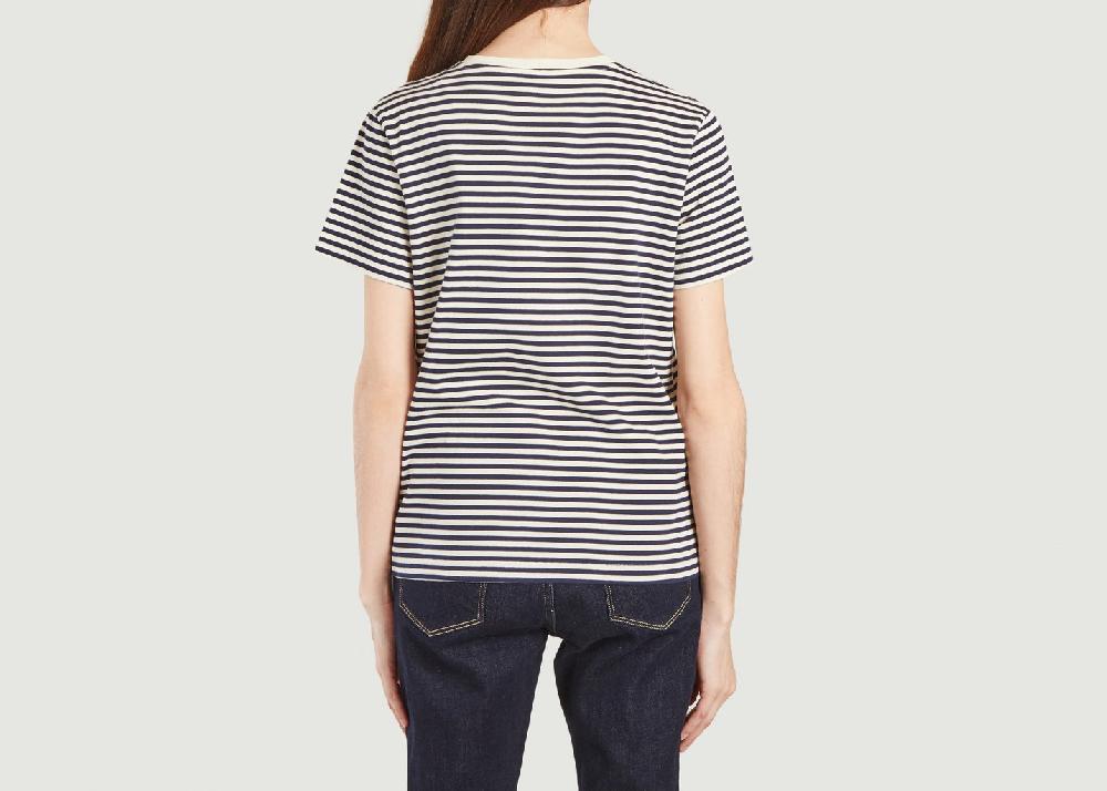 L'exception T Shirt Rayé En Coton Biologique Bleu Marine Organic Basics