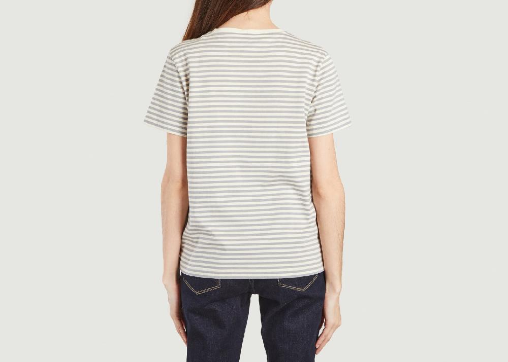 L'exception T Shirt Rayé En Coton Biologique Gris Organic Basics