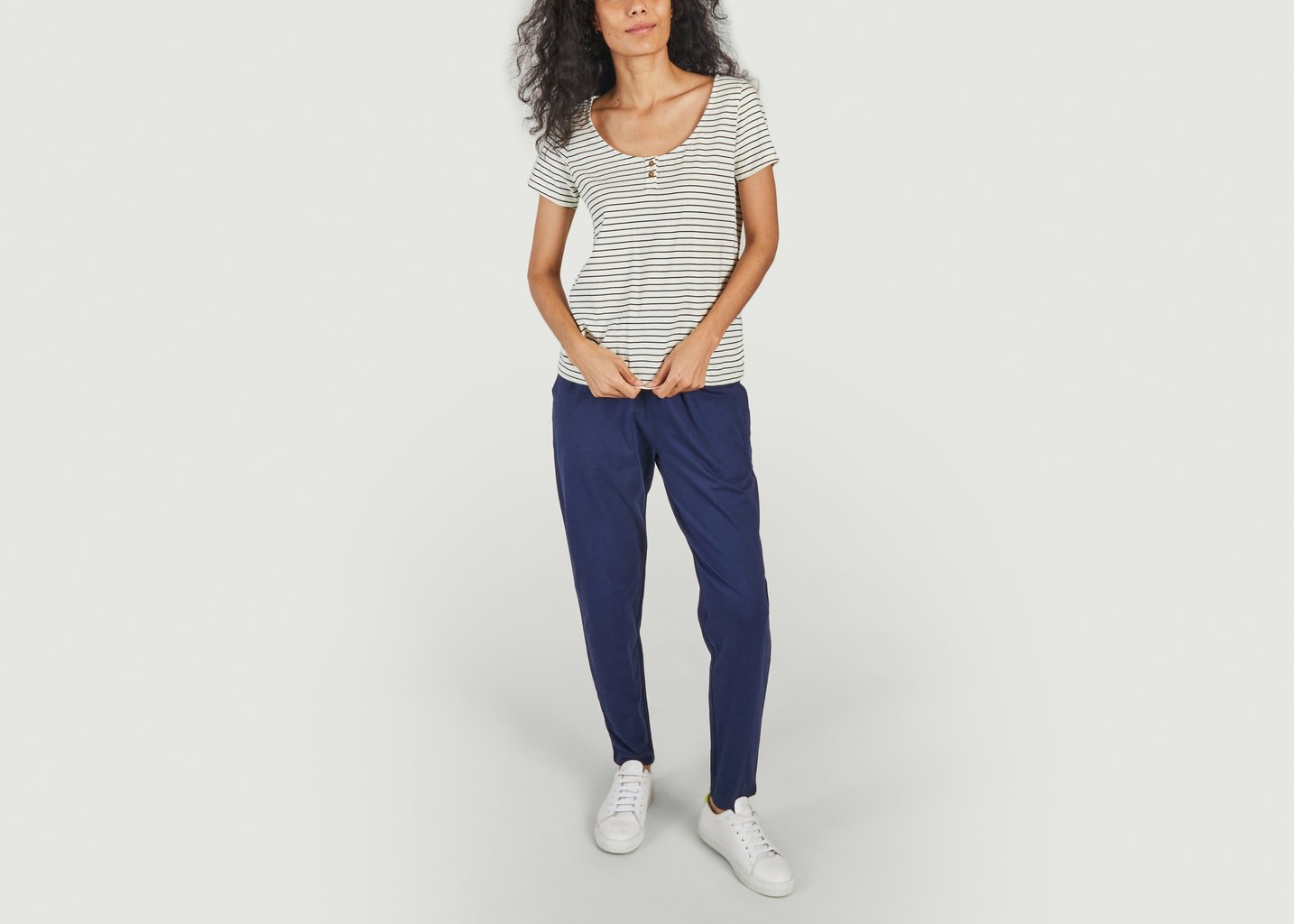L'exception T Shirt Rayé Tianna Bleu Marine People Tree