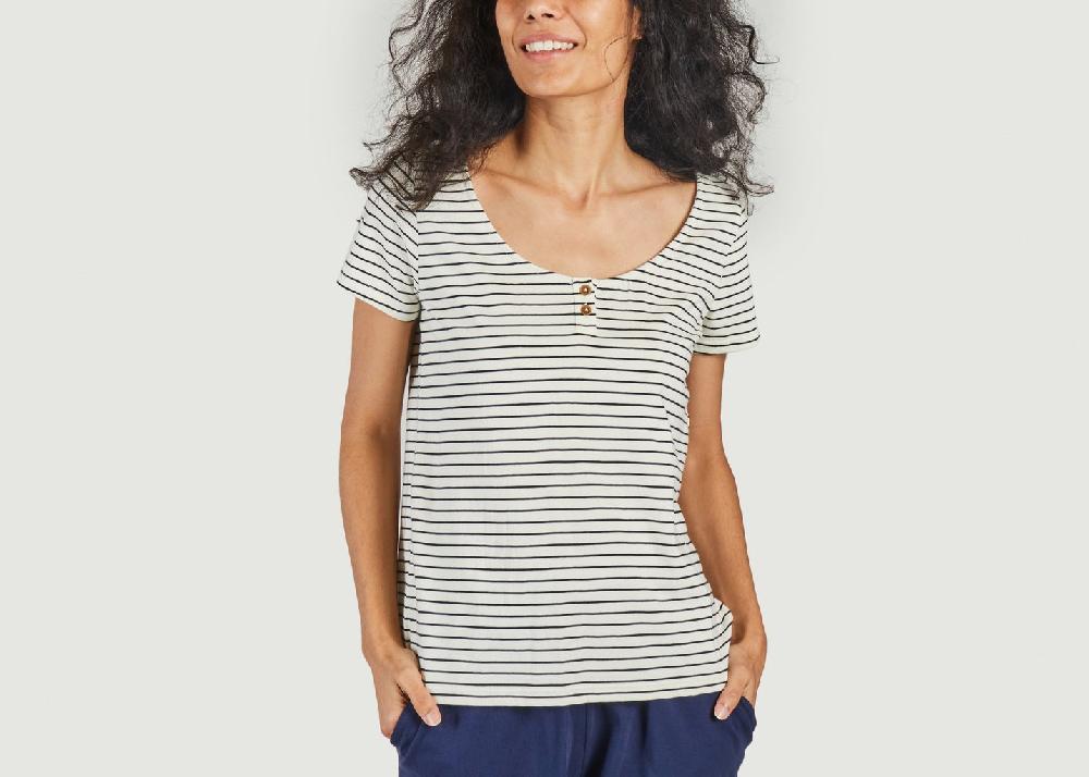 l'exception T shirt rayé Tianna Bleu Marine People Tree