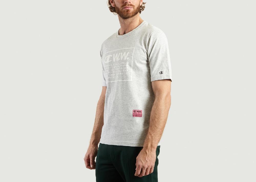 L'exception T Shirt Rick Oversize Logo Champion X Wood Wood Gris Champion