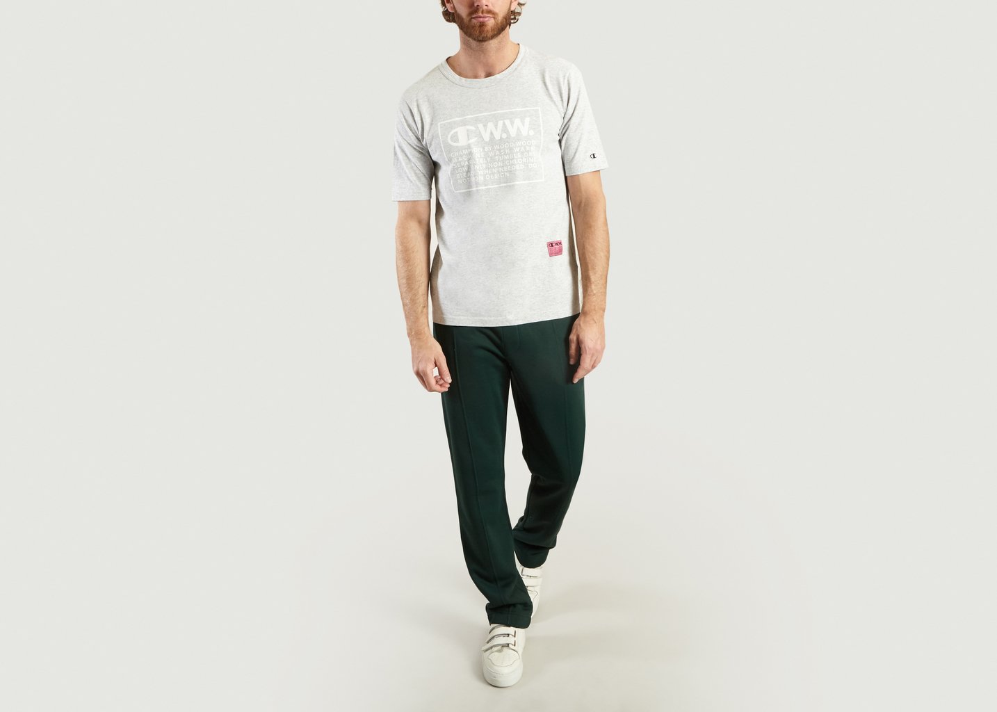 L'exception T Shirt Rick Oversize Logo Champion X Wood Wood Gris Champion