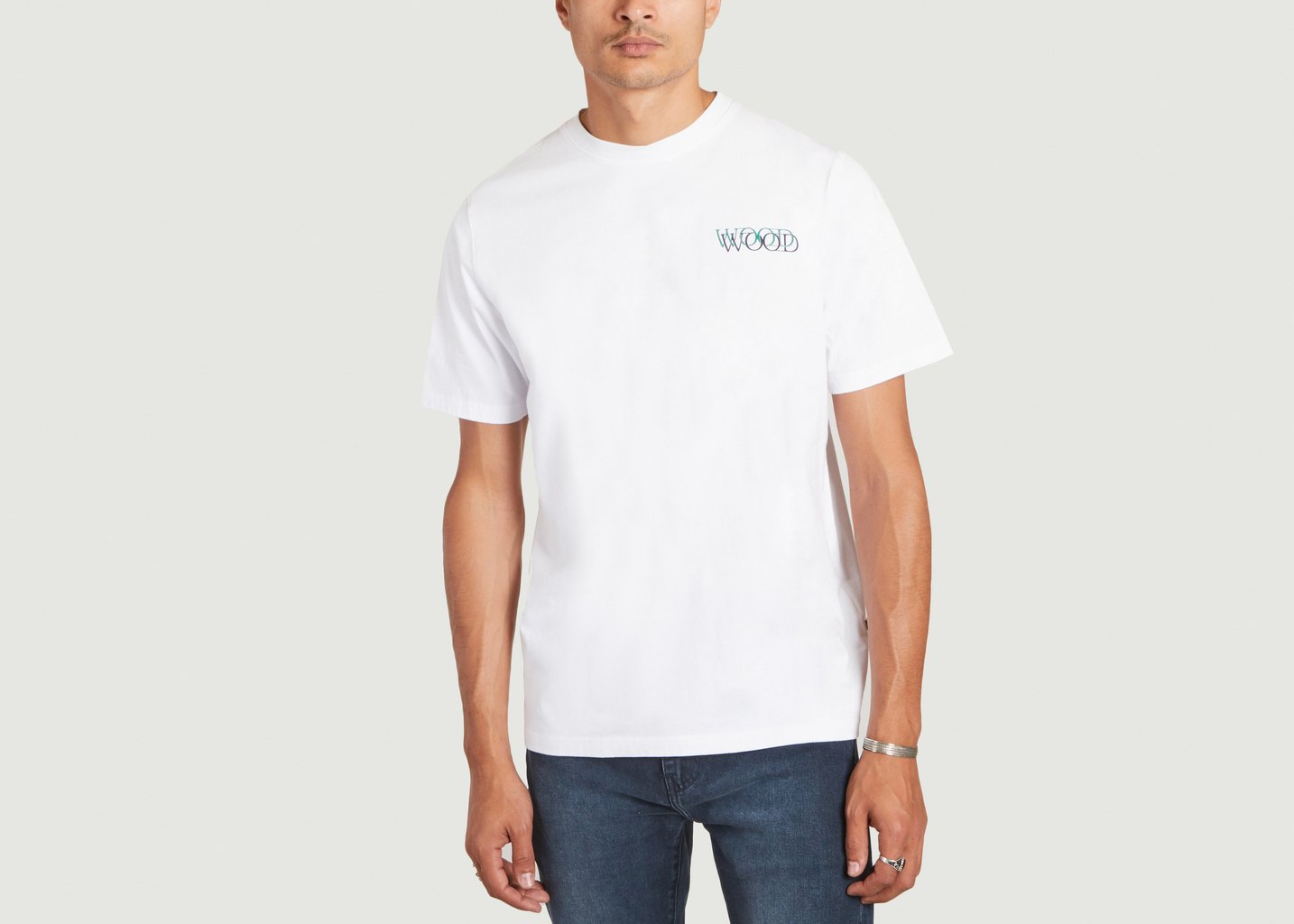 l'exception T shirt Sami graphique logo Blanc Wood Wood