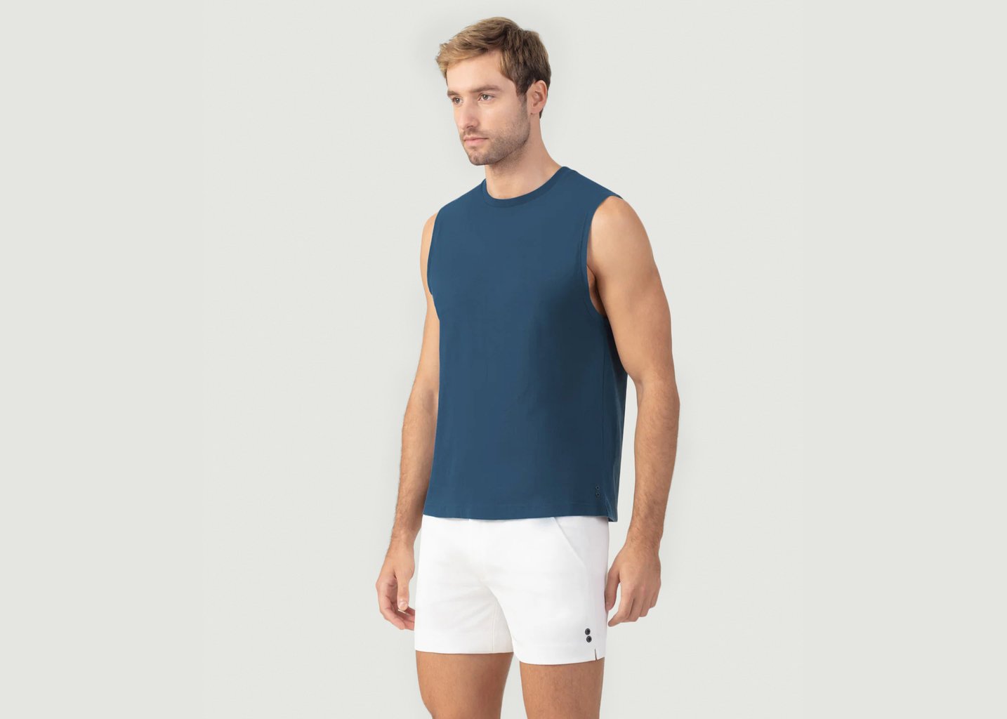 l'exception T shirt sans manches Bleu Pétrole Ron Dorff