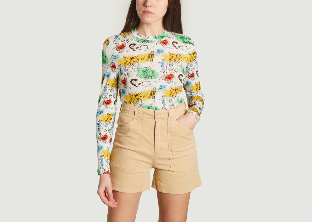 L'exception T Shirt Souvenirs From Paris Multicolore Carne Bollente