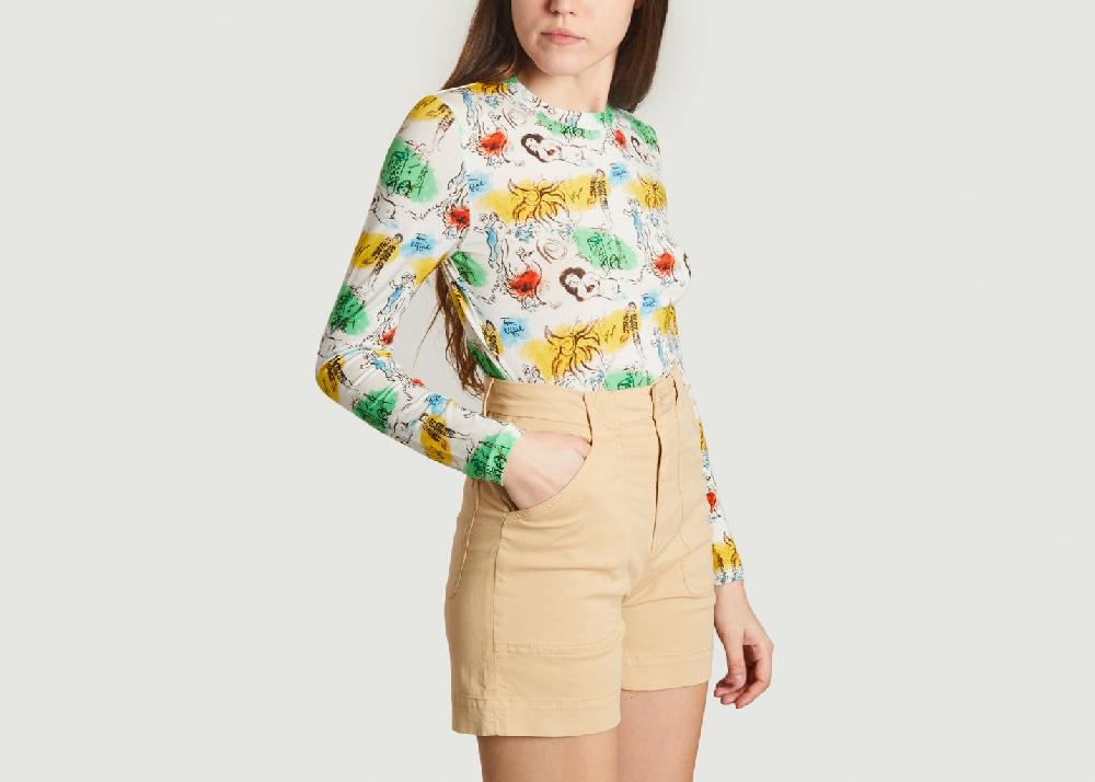 L'exception T Shirt Souvenirs From Paris Multicolore Carne Bollente