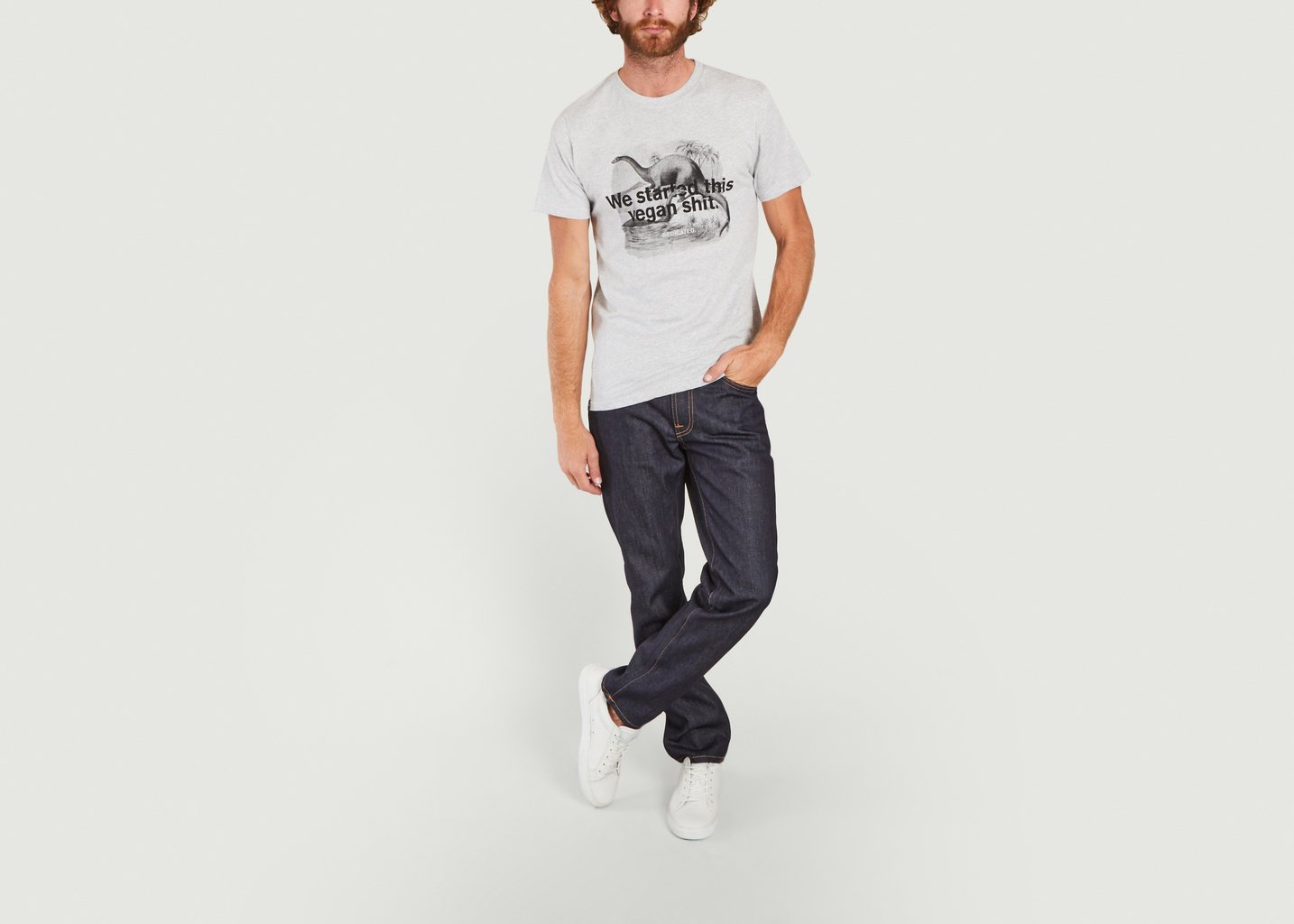 L'exception T Shirt Stockholm Vegan Dino Gris Dedicated Brand
