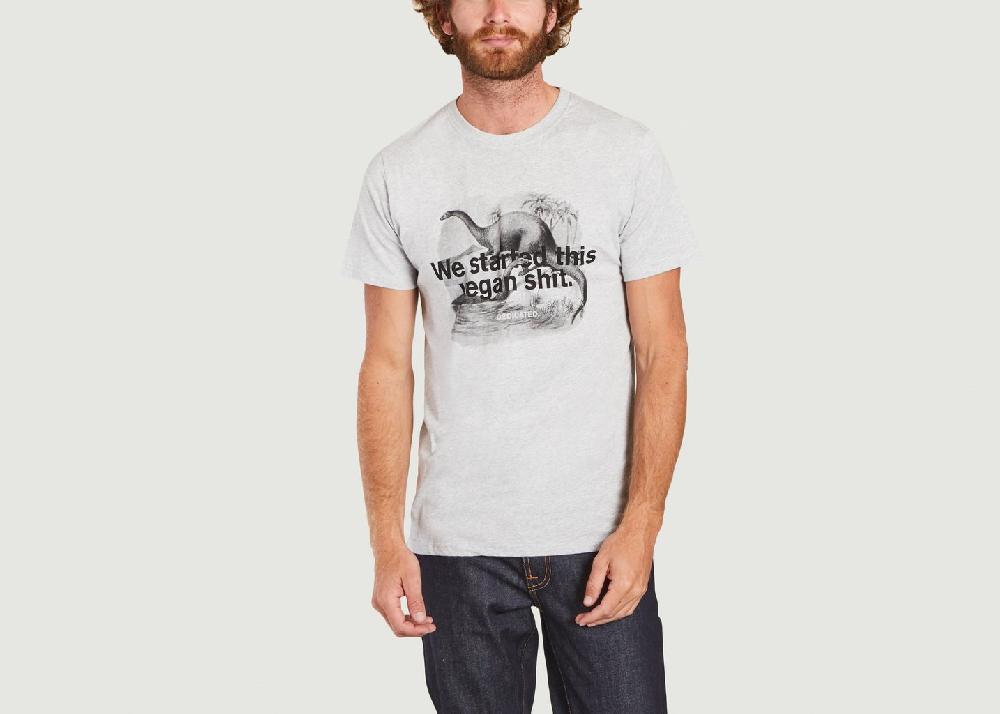l'exception T shirt Stockholm Vegan Dino Gris Dedicated Brand