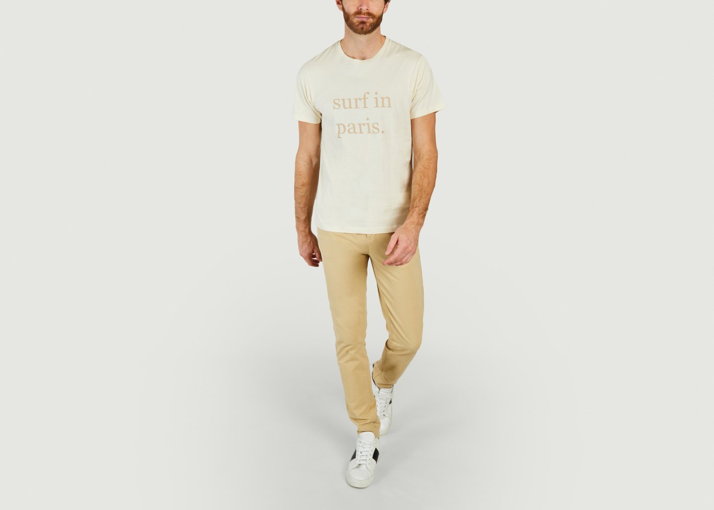 L'exception T Shirt Surf In Paris Ecru Cuisse De Grenouille